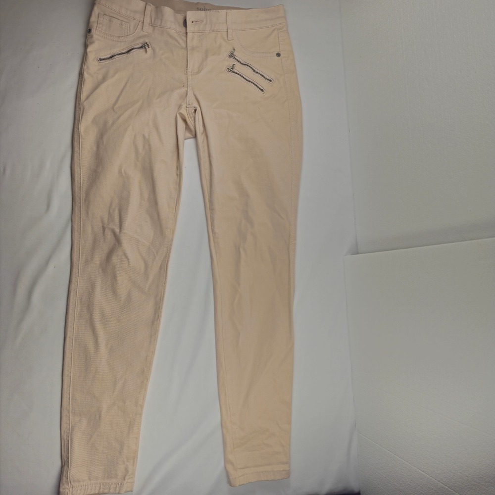 SOHO New York & Company Legging Jeans Size 6 Blush Pink Zip Pocket Skinny 16x39